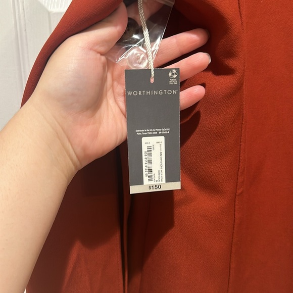 Worthington Slit Sleeve Trench Coat XL Burnt Orange Peacoat - Picture 10 of 10